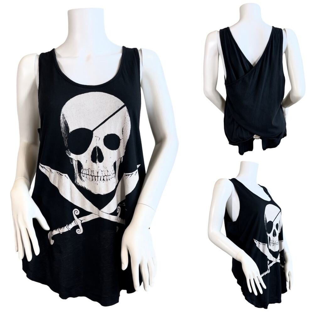 291 Venice Skull Pirates Cross Back Tee Tank SX M (02) $79